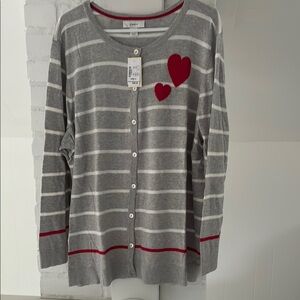 NWT CJ Banks button up sweater